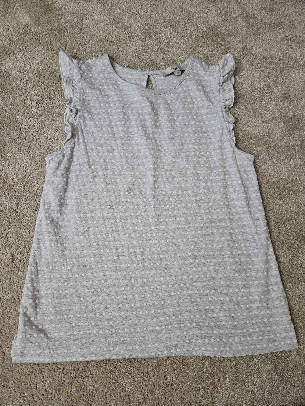 Loft Ruffle Tank, Small, Gray